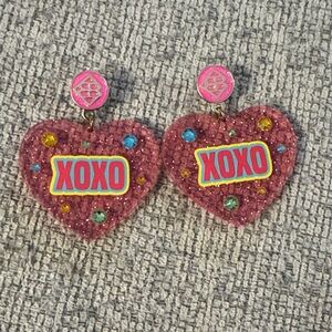 Pink Heart XOXO Earrings